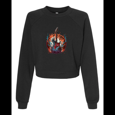 Flaming guitar Bella canvas hoodie 7505